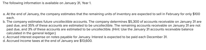 6-5, 6-6, 6-7) On January 1, Year 1, the general ledger of