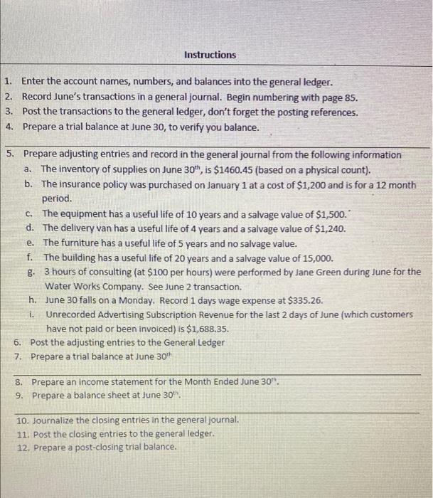 and balances for June 1, 20XX for The Right Approach, an advertising