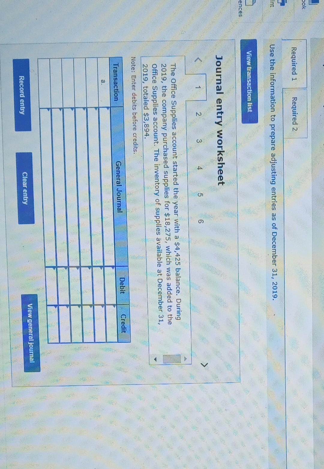 The following information concerns the adjusting entries to be recorded as of