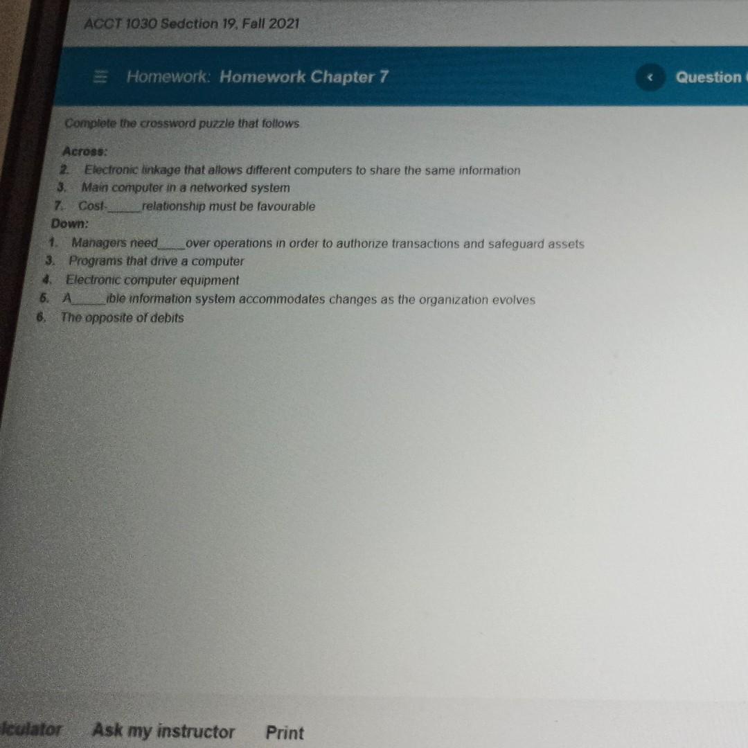  ACCT 1030 Sedction 19, Fall 2021 3 Homework: Homework Chapter 7