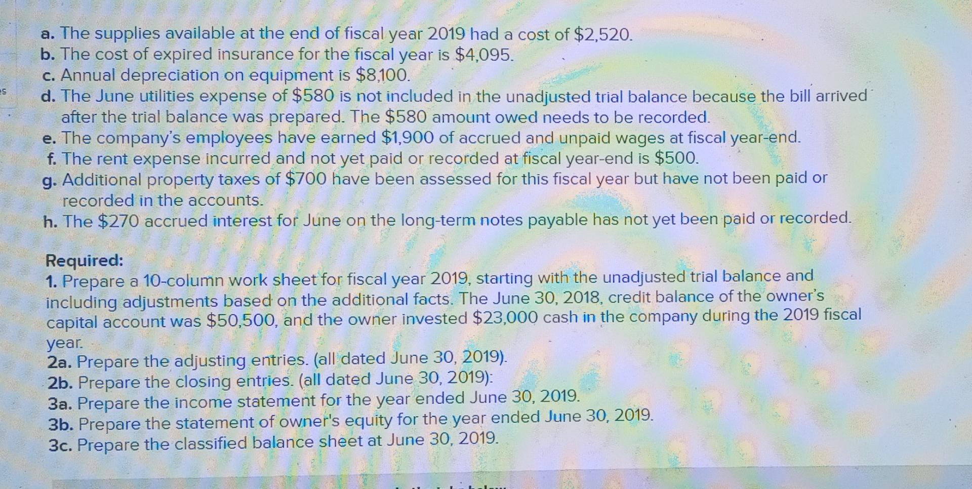 financial statements LO C3, P1, P2 The following unadjusted trial balance is