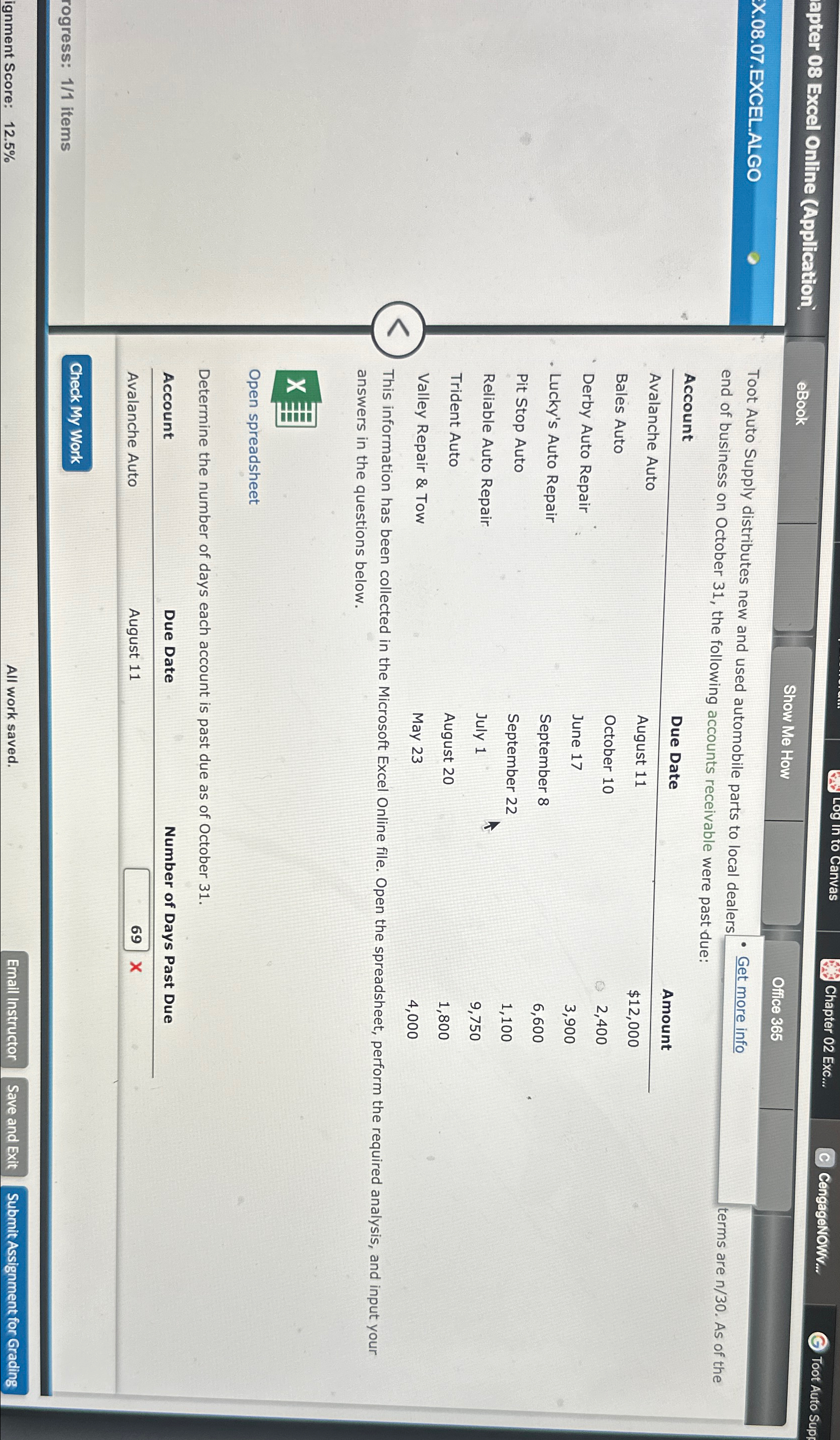  apter 08 Excel Online (Application.' X.08.07.EXCEL.ALGO Toot Auto Supply distributes new