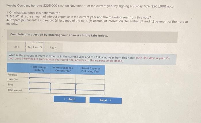 cash on November 1 of the current year by signing a 90
