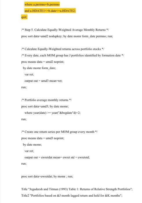 sorting variable, the sorting process and models you are going to use