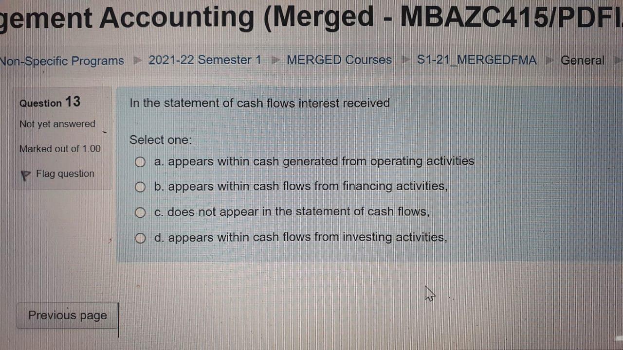 Could you please share answer for this below question. gement Accounting (Merged