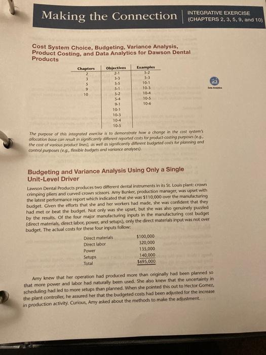  please solve this question for me. Cost System Choice, Budgeting, Variance