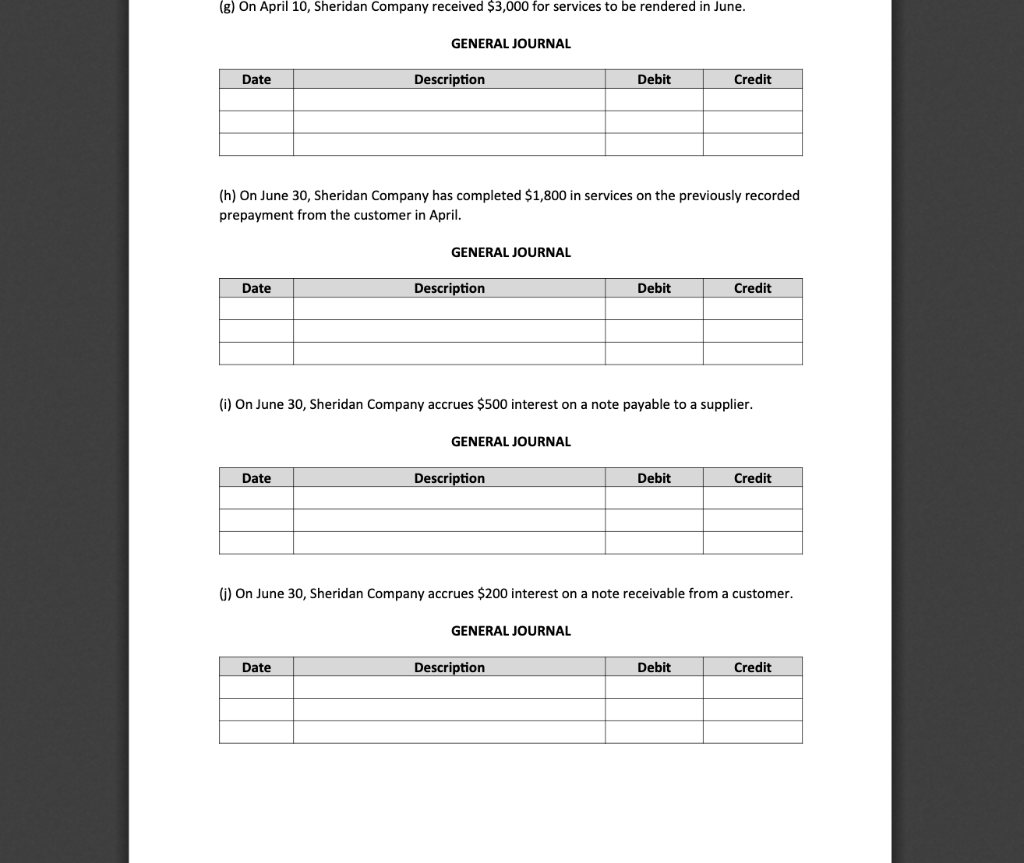 Company pays $6,200 for salaries. GENERAL JOURNAL Date Description Debit Credit (b)