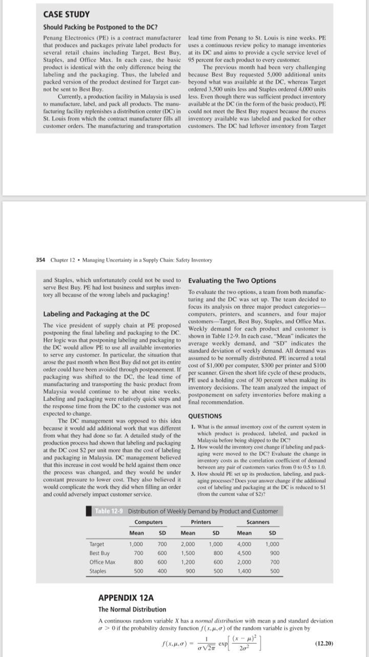  Dears Kindly solve this case study and the 3 questions please