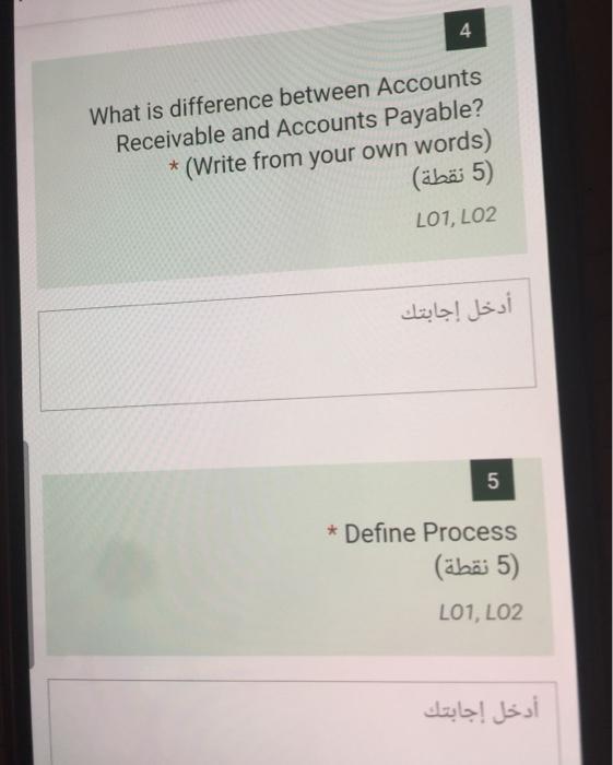 answer this 4 What is difference between Accounts Receivable and Accounts Payable?