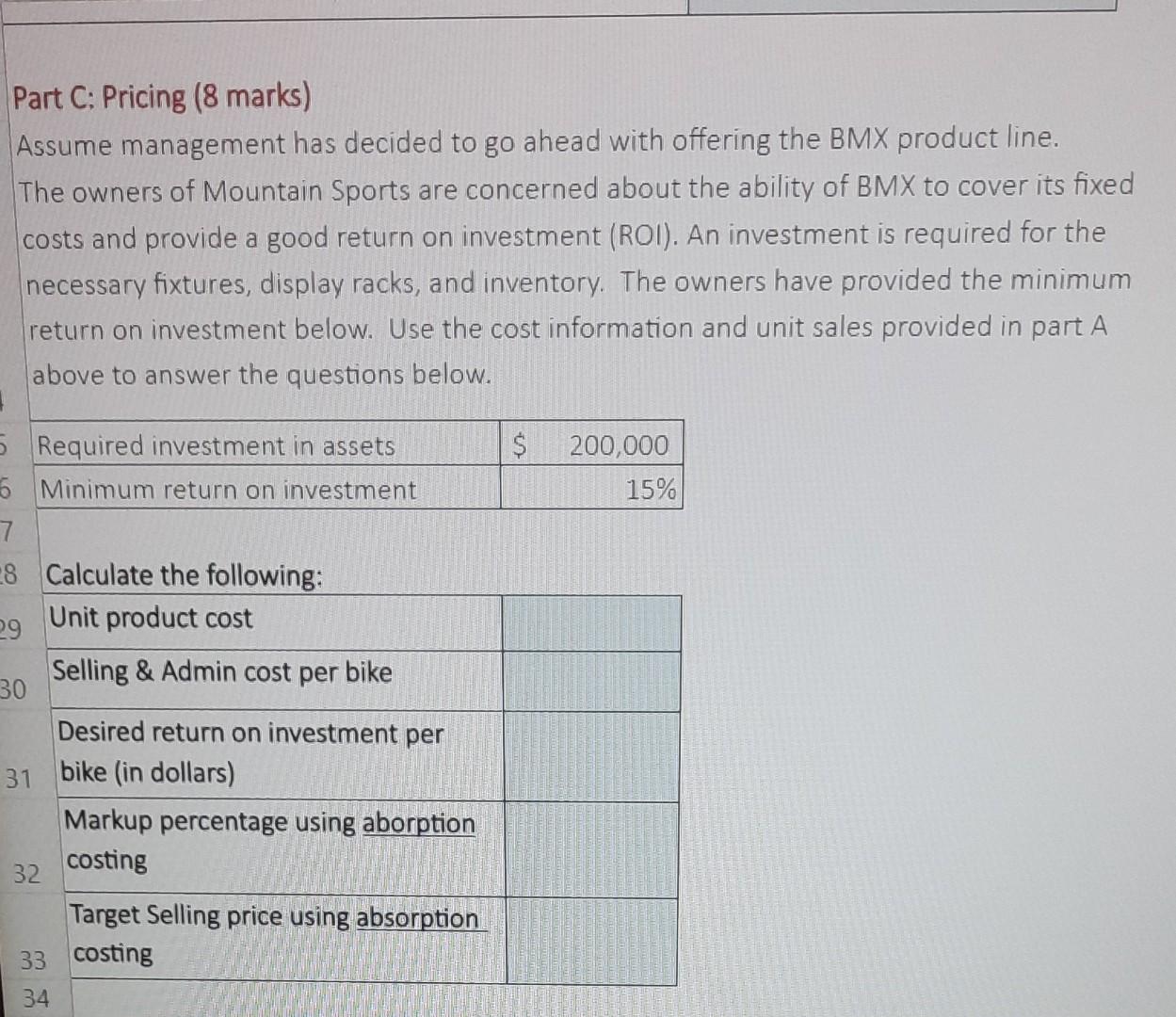 a proposal to adopt a new product line - BMX Bikes. This