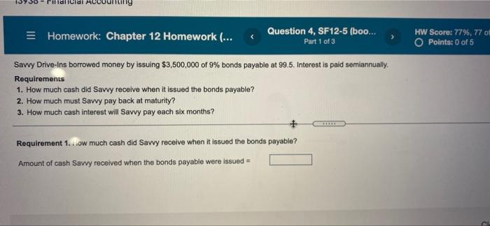  ccoun Homework: Chapter 12 Homework (... Question 4, SF12-5 (boo... Part
