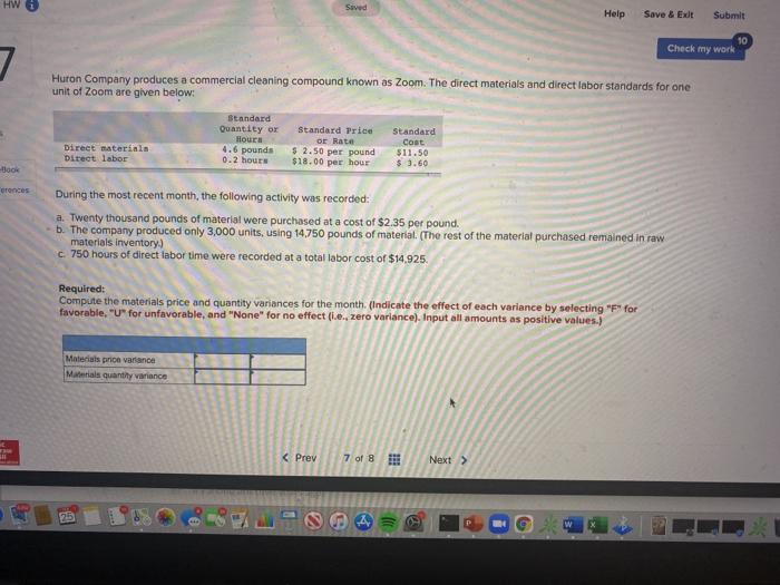  HW Seved Help Save & Ext Submit 10 Check my work