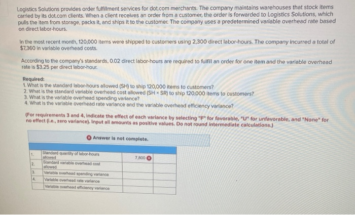 Logistics Solutions provides order fulfillment services for dot.com merchants. The company