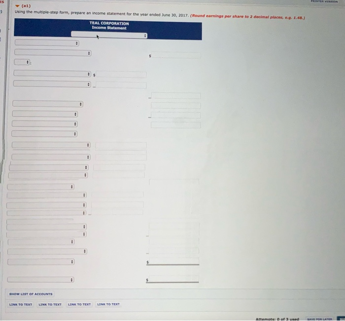 were included in the trial balance of Teal Corporation at June 30,