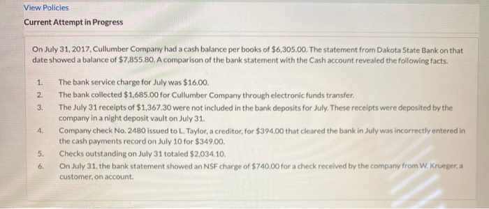 View Policies Current Attempt in Progress 1. 2. 3. On July