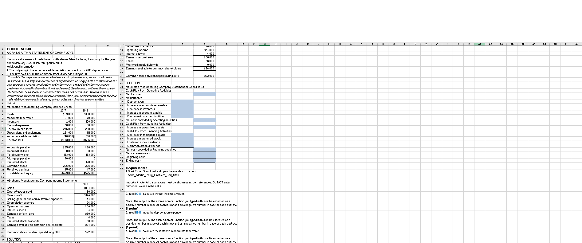 1 Complete the steps below using cell references to given data