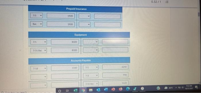 1. Bilted customers $ 3.850 for cleaning services performed Paid $ 1,040