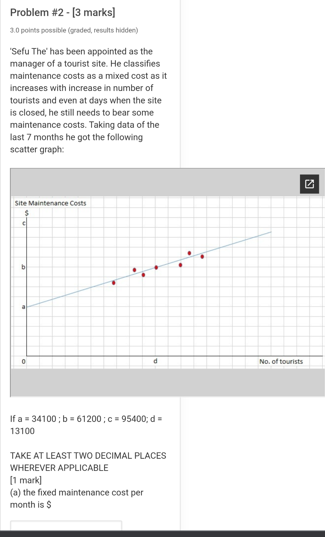  Problem #2 - [3 marks] 3.0 points possible (graded, results hidden)