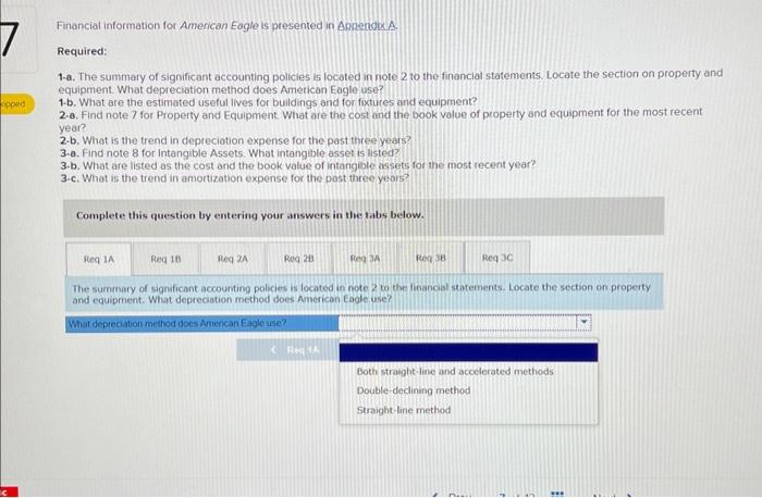  Financial information for American Eagle is presented in Appendix A. Required: