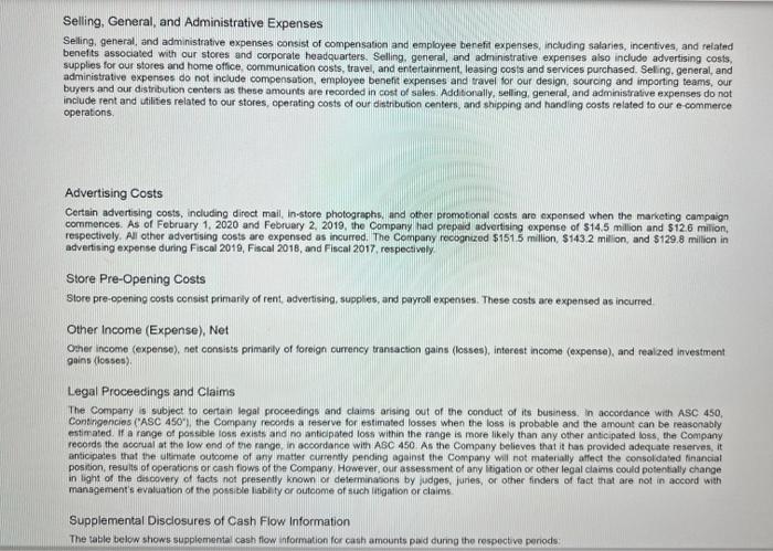 expense for the past three years? Financial information for American Eagle is