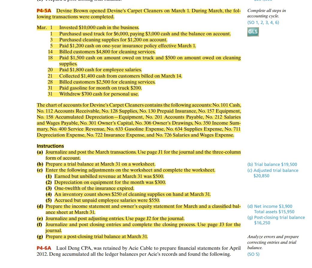  Answer the given question with yellow P4-5A Devine Brown opened Devine's