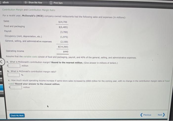  eBook Show Me How Print them Contribution Margin and Contribution Margin