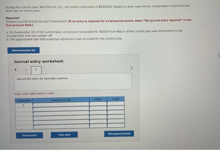 Inc. recorded credit sales of $850,000. Based on prior experience, it estimates