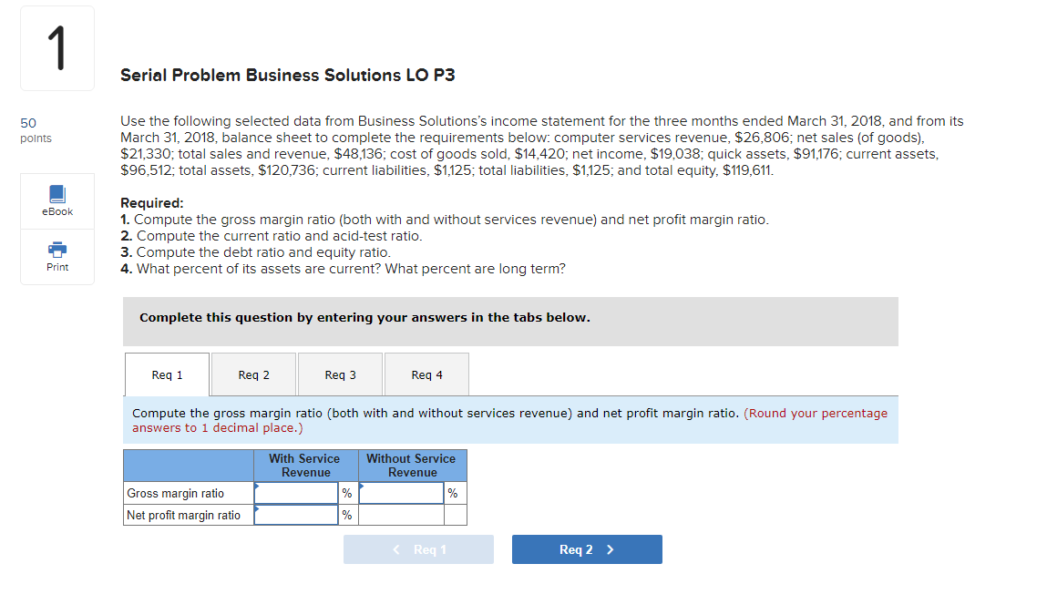 1 Serial Problem Business Solutions LO P3 50 points Use the