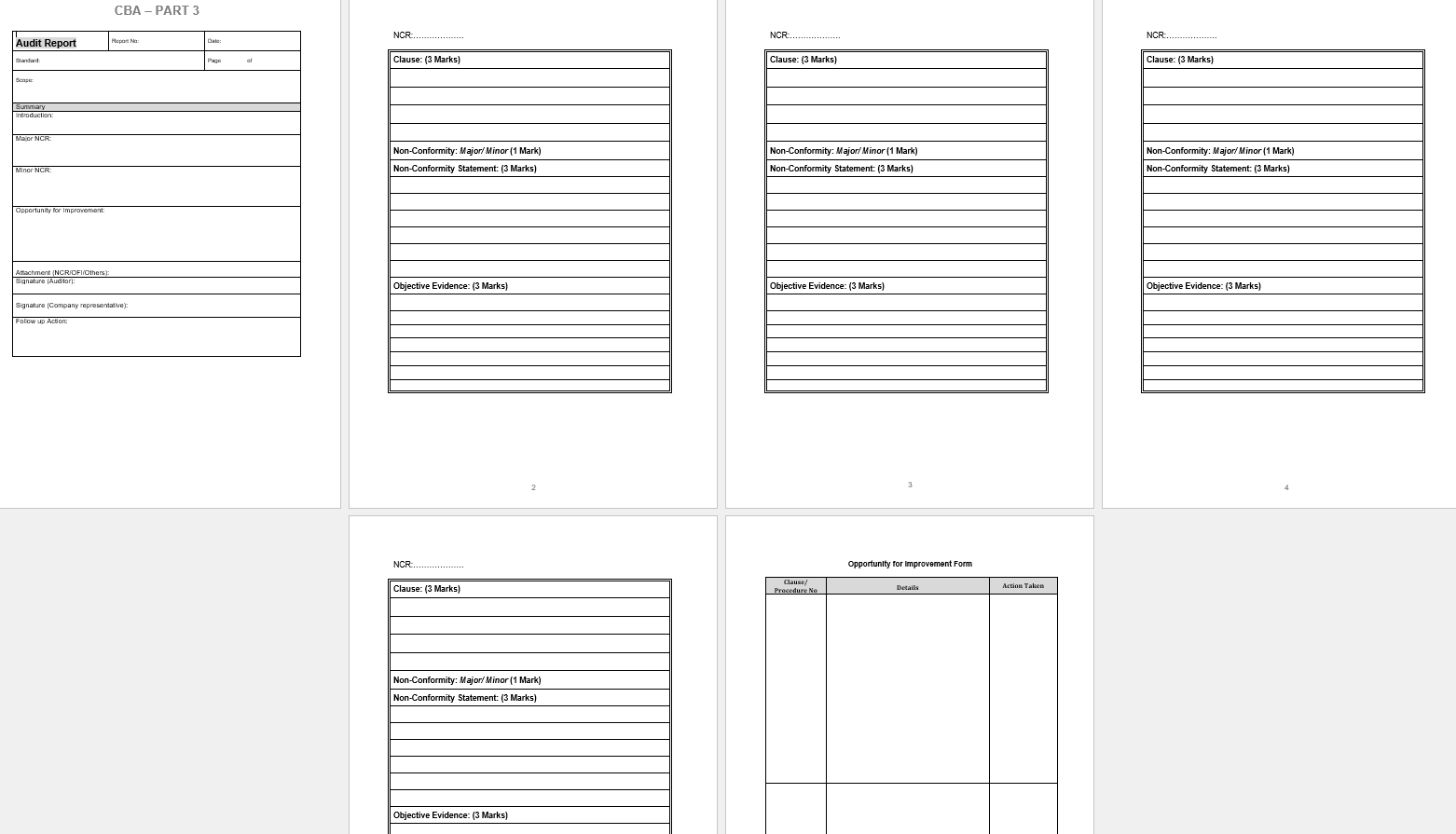 that covers the required scope. It should reflect all conclusion, findings and