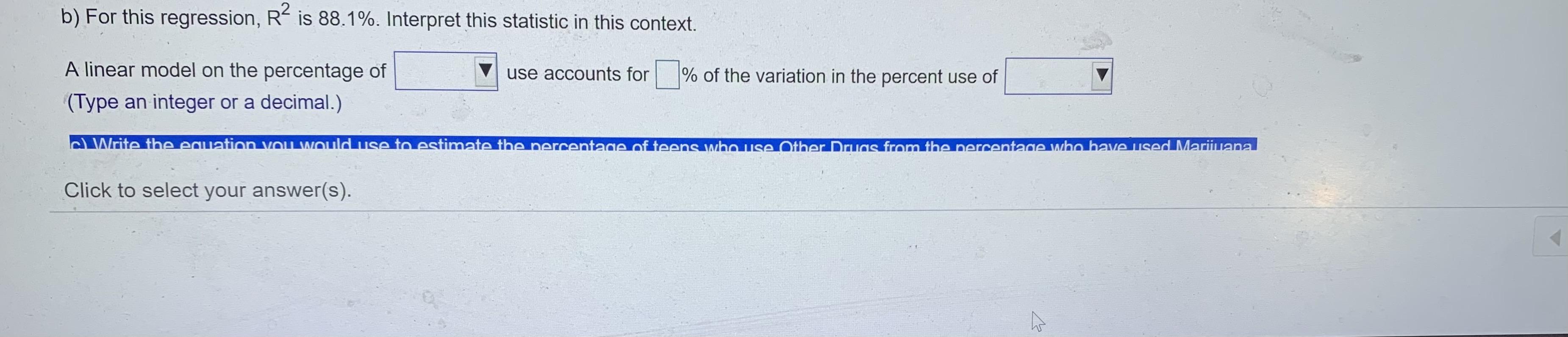 who had used marijuana and the percentage of teenagers who had used