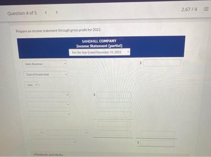 job cost sheets of Sandhill Company contained the following data. Direct Job