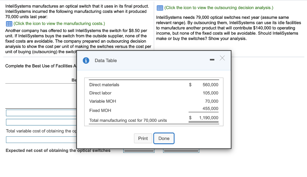 an optical switch that it uses in its final product. InteliSystems incurred