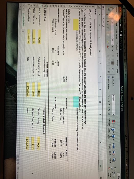  Lab 8. Chapter 21 ACC 214 Excellent view er Formatos Data