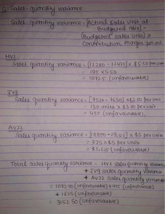 market-size variance for the period. c. Briefly describe for your manager the