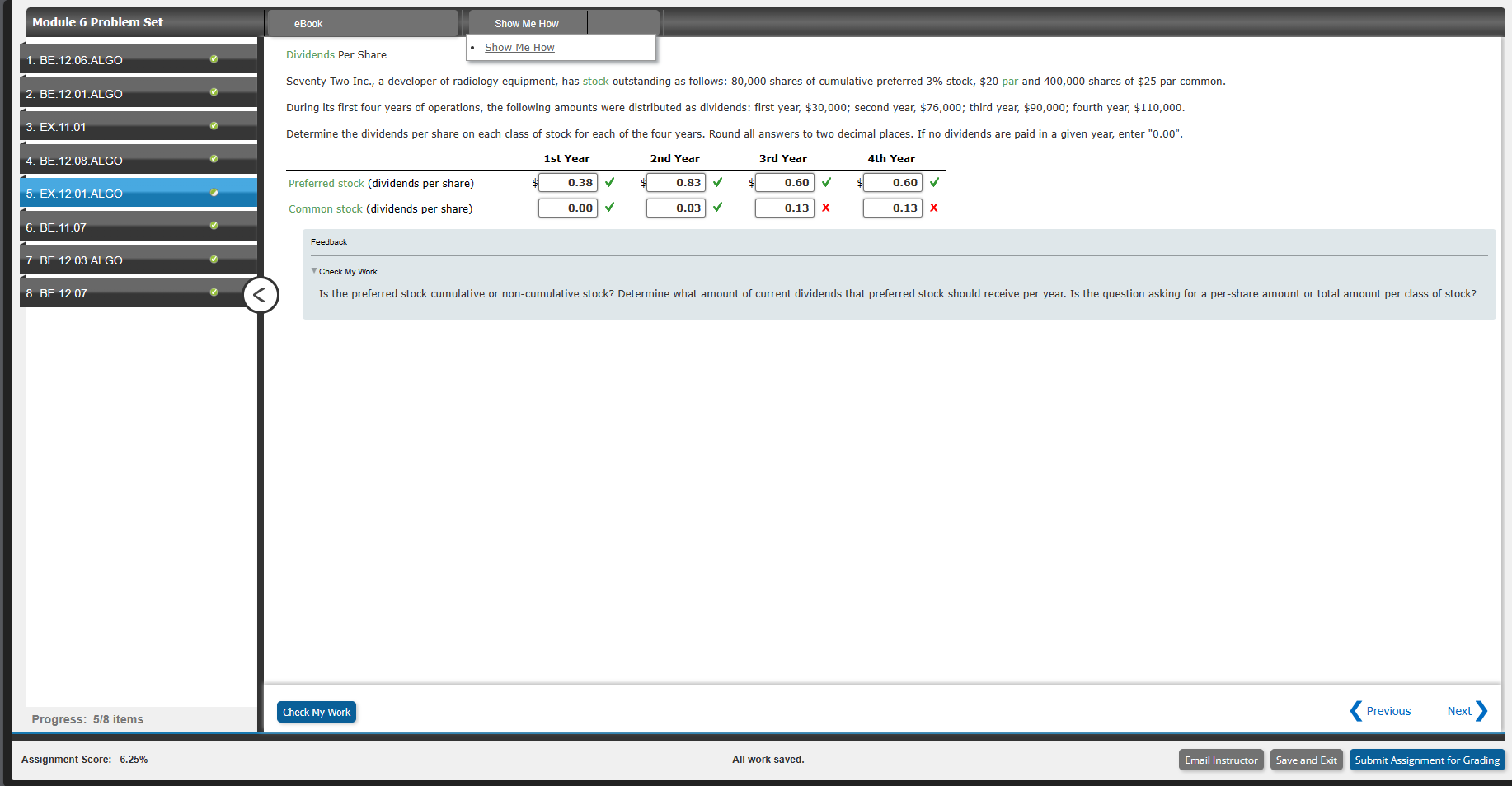 Module 6 Problem Set 2. BE. 1201 ALG 6. BE_II. 7. BE_1203ALGO