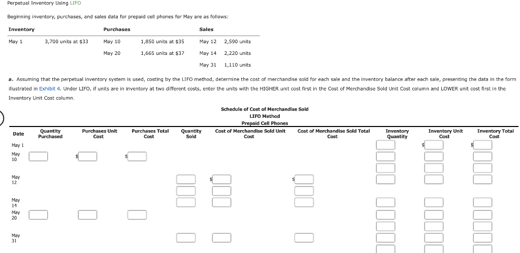 units Sale 17 units Purchase 38 units @ $86 The business maintains