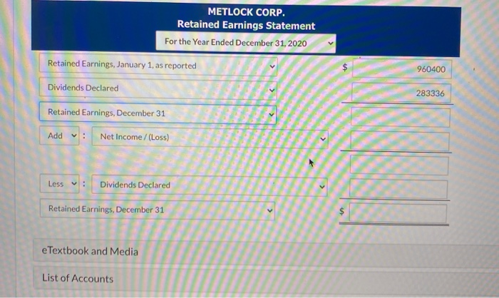 Corp. for the year 2020. Net sales Cost of goods sold Selling