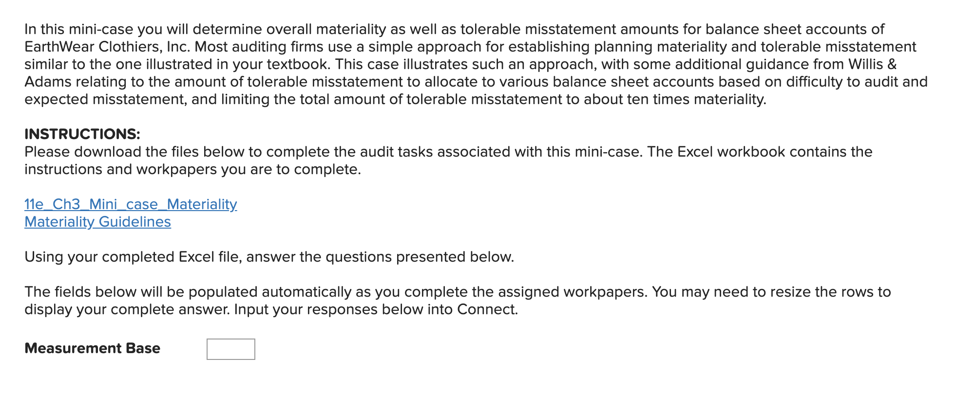  AUDIT MANUAL EXCERPT: MATERIALITY GUIDELINES Overall Materiality and Tolerable Misstatement Overall