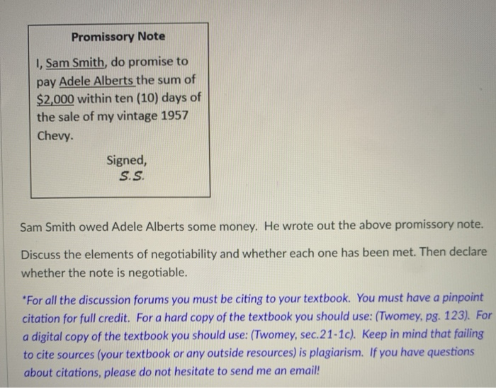  Promissory Note 1, Sam Smith, do promise to pay Adele Alberts