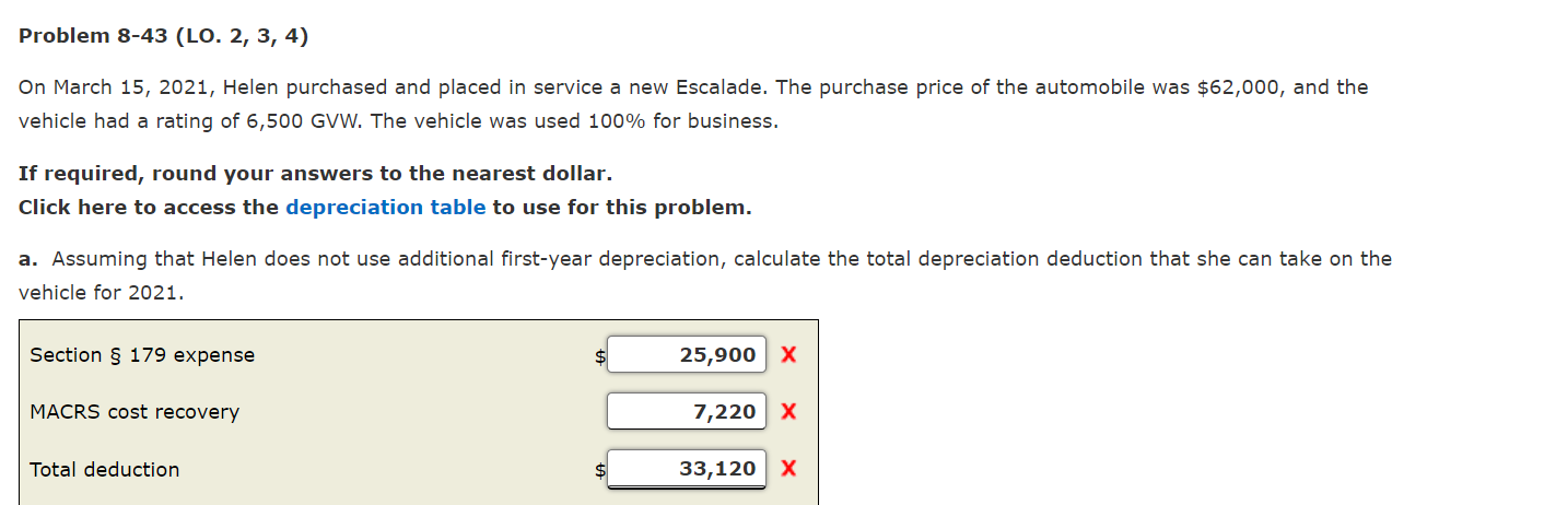  Problem 8-43 (LO. 2, 3, 4) On March 15, 2021, Helen