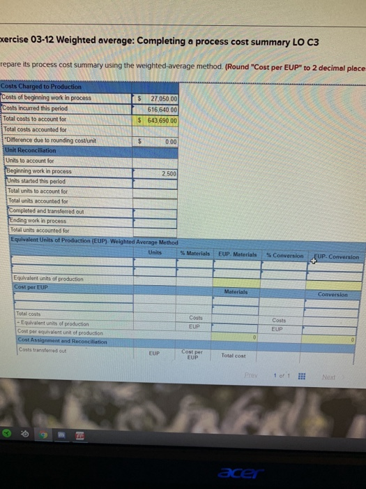 the Exercises below. [The following information applies to the questions displayed below)