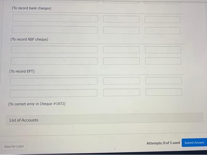 bank statement and the accounting records revealed the following information: . .