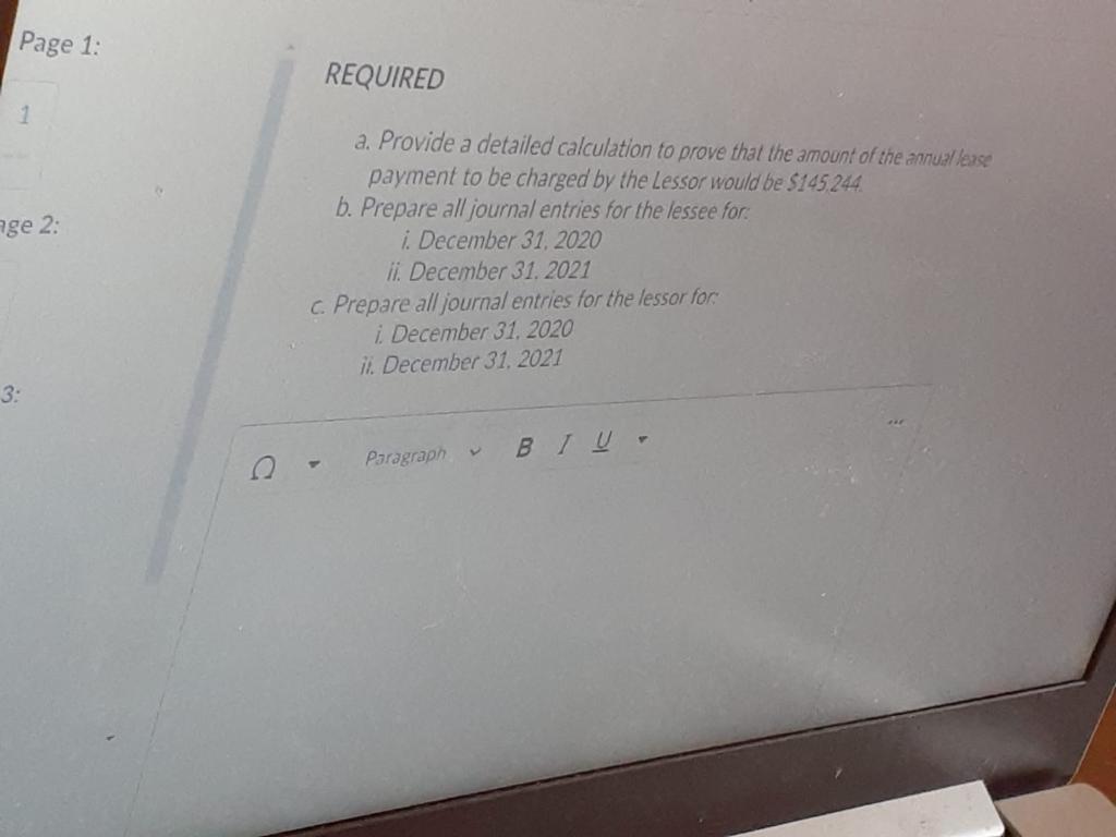 minutes) age 2: On December 31, 2020. Kernan Corp. (KC), a publicly