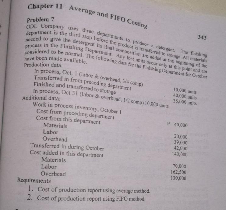 Topic: Average and FIFO Costing Chapter 11 Average and FIFO Costing GDL