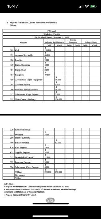 i want know this problempelase help me 15:47 2. Adjusted Trial Balance