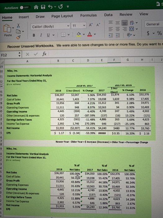 % 96 -2 Recover Unsaved Workbooks. We were able to save changes