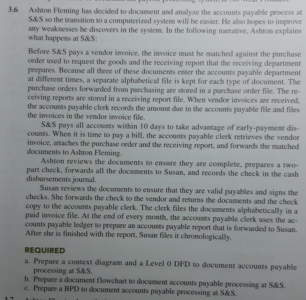  3.6 Ashton Fleming has decided to document and analyze the accounts