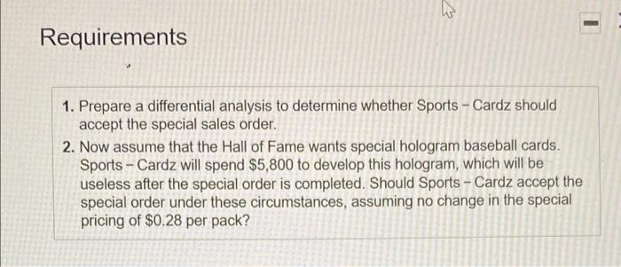 useless after the special order is completed Should Hungry-Cardz accept the special