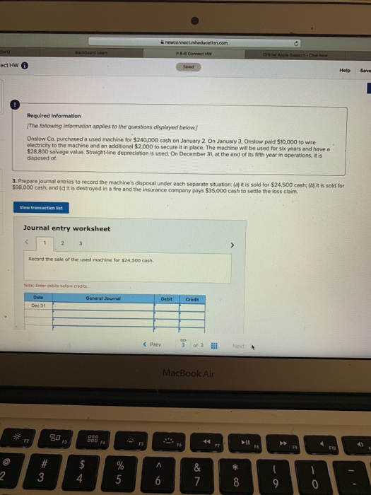 Straight-line depreciation is used on December 31, at the end of its