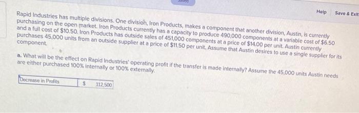 check parts A, B &, C. is it a decrease or increase?